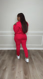 Not So Casual Jogger Set (RED)